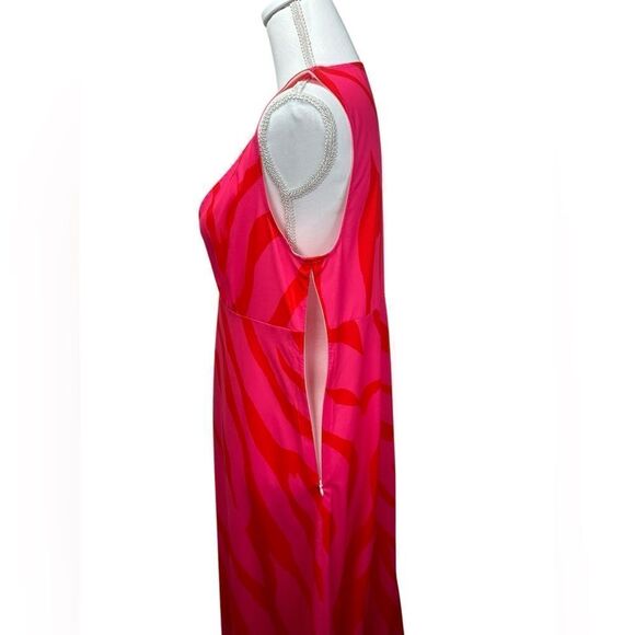 Women Sleeveless Printed Sundress Dress Womens Vacation Deep V Ball Gown Size M - Picture 8 of 11